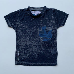 Vintage Havana Navy Burnout Camo Pocket Tee