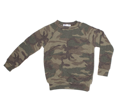 Joah Love - Alfie Camo Pullover in Olive