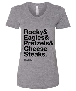 "I love Philly" Heather Gray T-Shirt - WOMEN'S